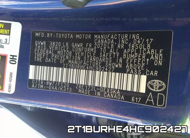 2T1BURHE4HC902427 фото 10