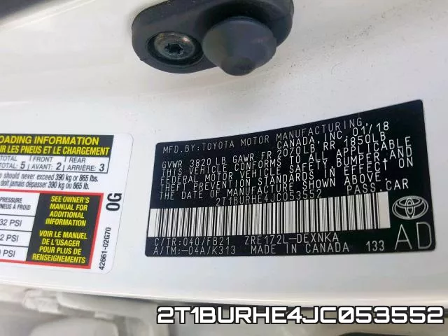 2T1BURHE4JC053552 фото 2