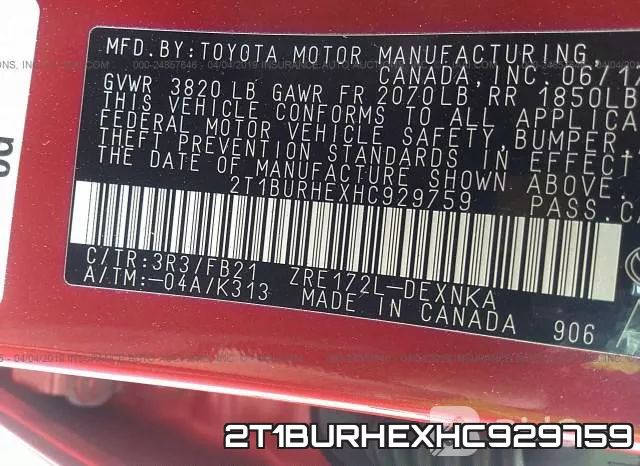 2T1BURHEXHC929759 фото 10