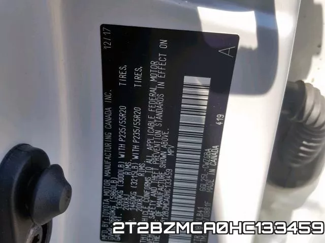 2T2BZMCA0HC133459 фото 2