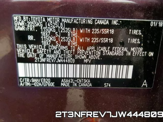 2T3NFREV7JW444809 фото 2
