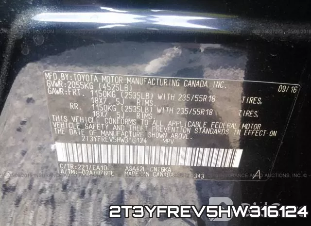 2T3YFREV5HW316124 фото 10