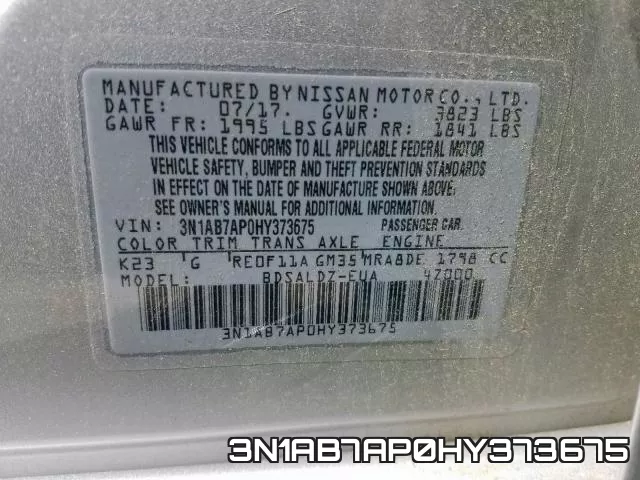 3N1AB7AP0HY373675 фото 2