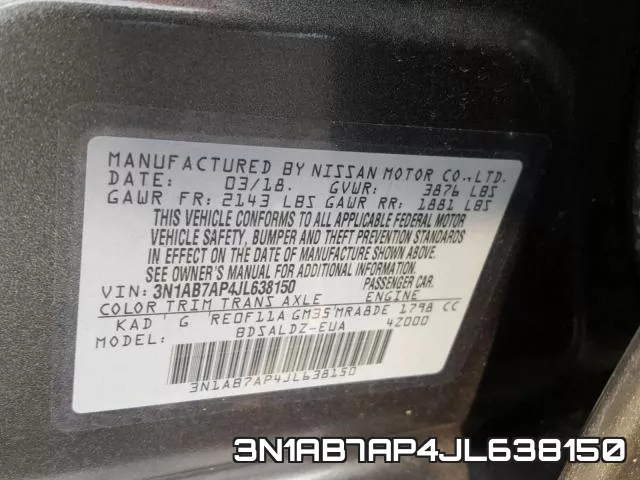 3N1AB7AP4JL638150 фото 2