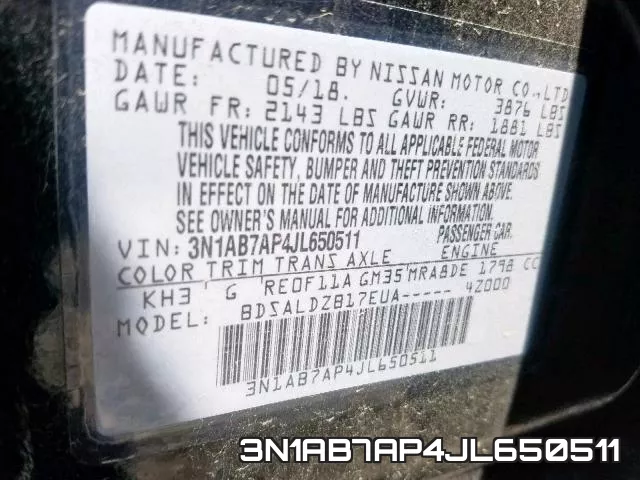 3N1AB7AP4JL650511 фото 2
