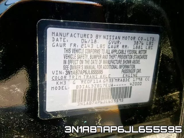 3N1AB7AP6JL655595 фото 2