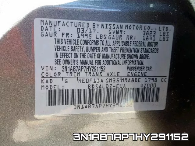 3N1AB7AP7HY291152 фото 2