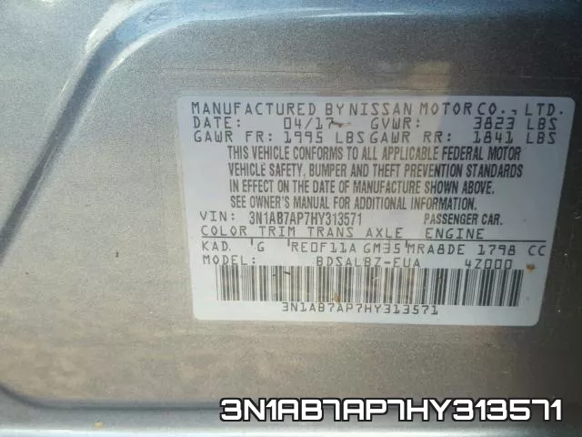 3N1AB7AP7HY313571 фото 2