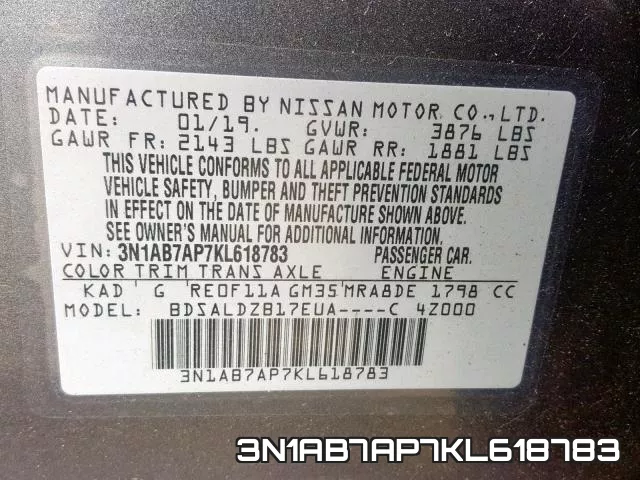 3N1AB7AP7KL618783 фото 2