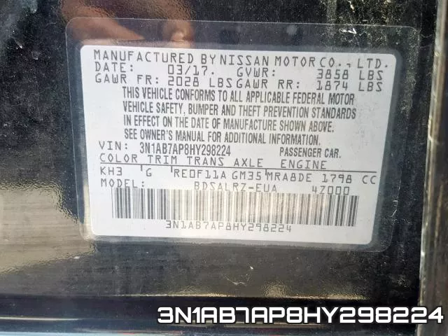 3N1AB7AP8HY298224 фото 2