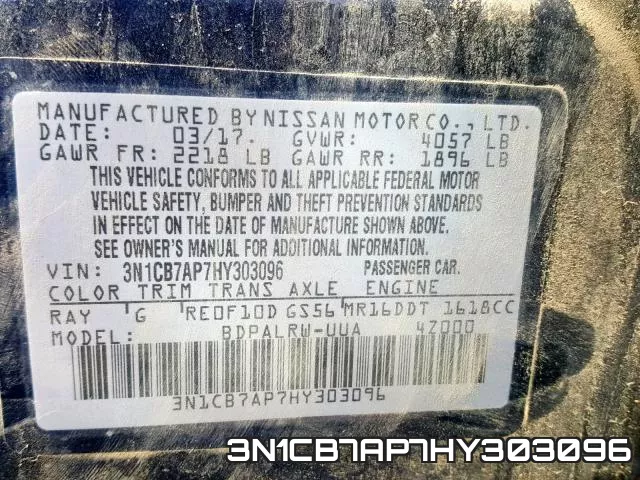 3N1CB7AP7HY303096 фото 2