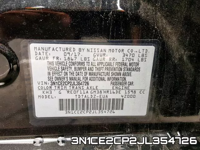 3N1CE2CP2JL354726 фото 2