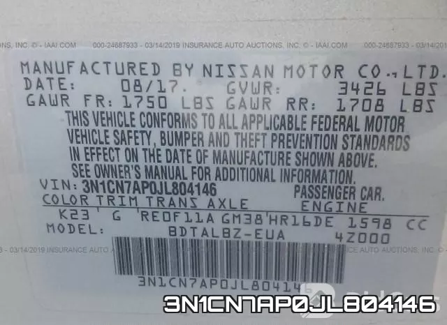 3N1CN7AP0JL804146 фото 10
