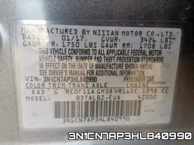 3N1CN7AP3HL840990 фото 2