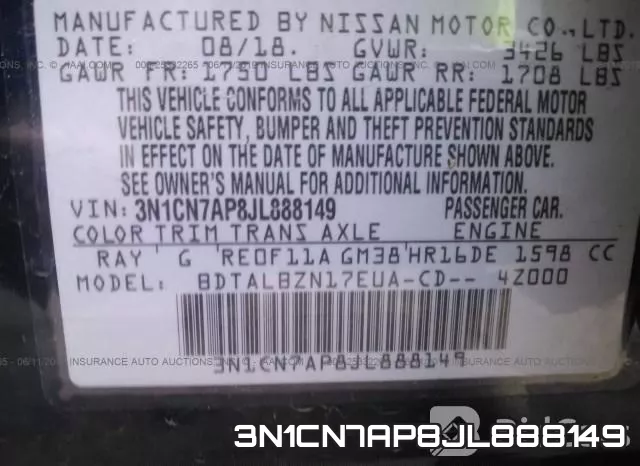 3N1CN7AP8JL888149 фото 10