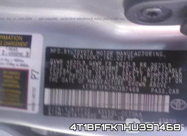 4T1BF1FK7HU397468 фото 10