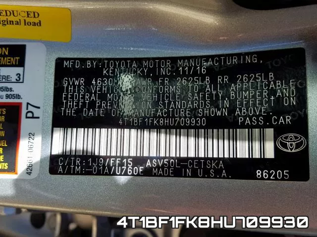 4T1BF1FK8HU709930 фото 2