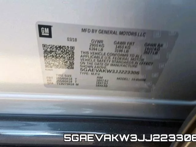5GAEVAKW3JJ223306 фото 2