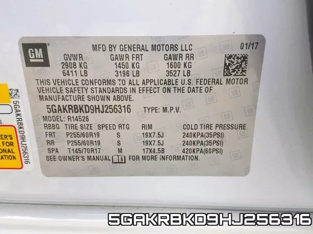 5GAKRBKD9HJ256316 фото 2