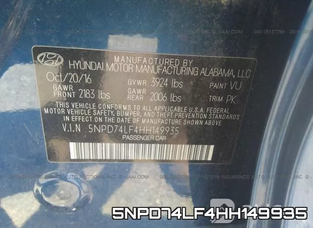 5NPD74LF4HH149935 фото 10
