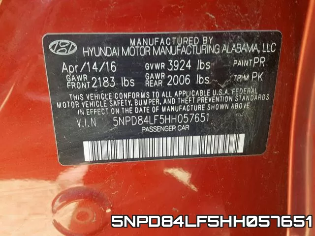 5NPD84LF5HH057651 фото 2