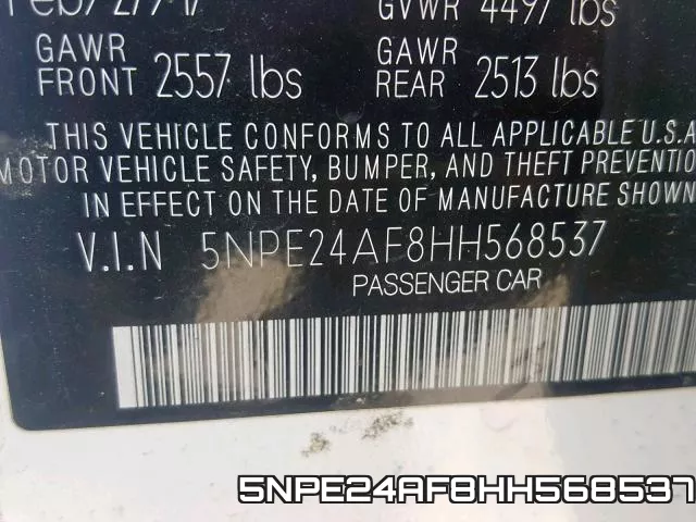 5NPE24AF8HH568537 фото 2
