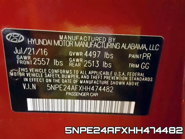 5NPE24AFXHH474482 фото 2