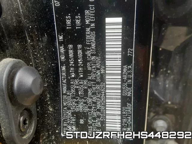 5TDJZRFH2HS448292 фото 2