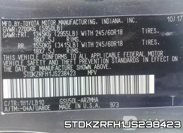 5TDKZRFH1JS238423 фото 10