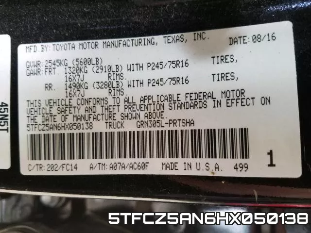 5TFCZ5AN6HX050138 фото 2
