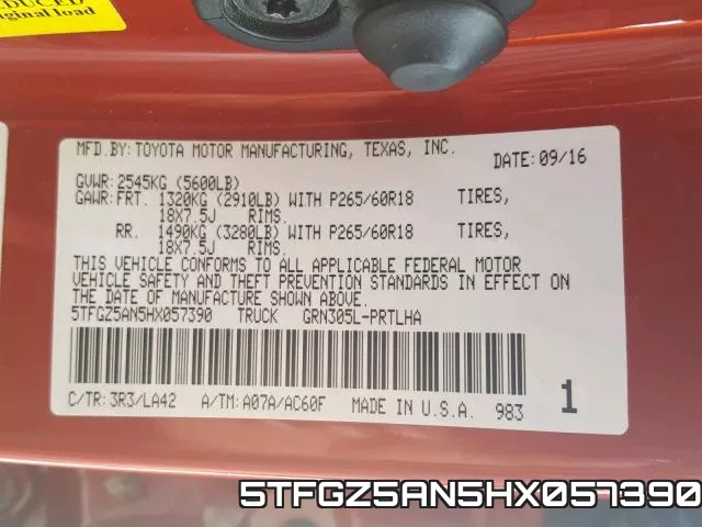 5TFGZ5AN5HX057390 фото 2