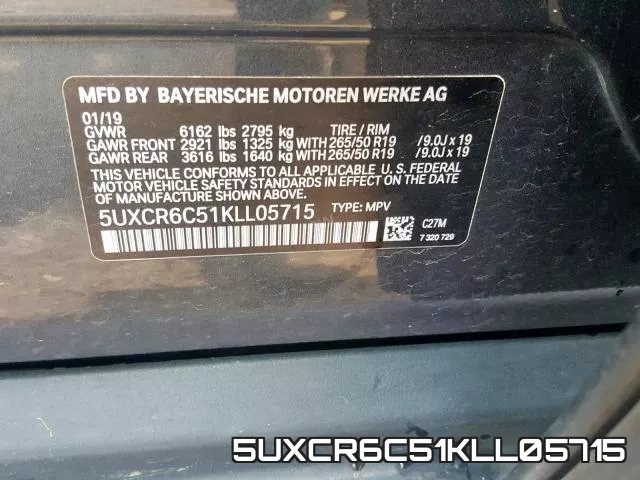 5UXCR6C51KLL05715 фото 2