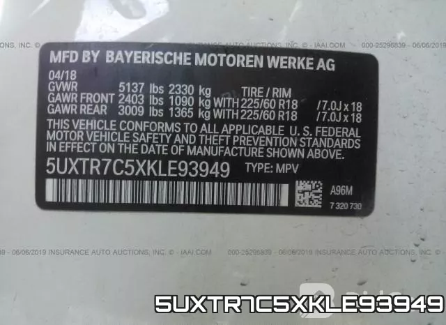 5UXTR7C5XKLE93949 фото 10
