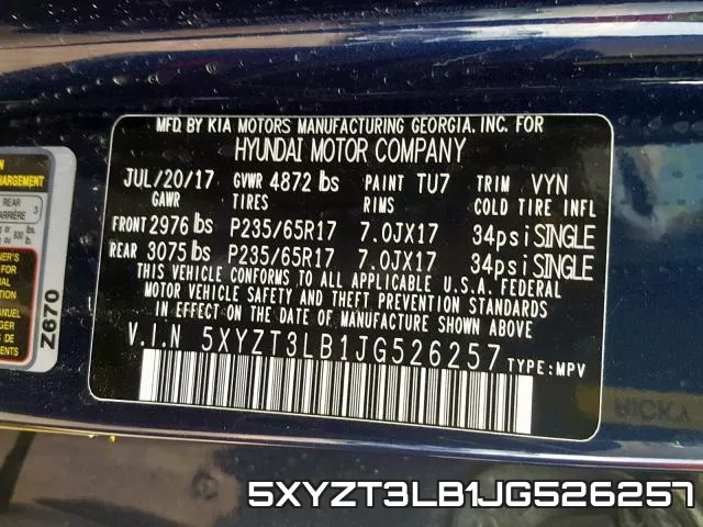 5XYZT3LB1JG526257 фото 2