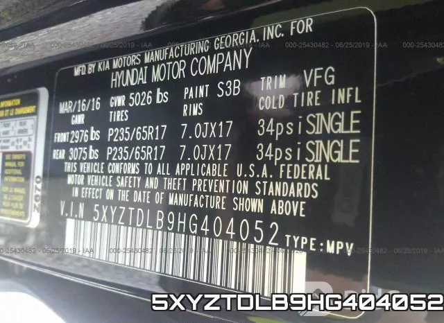 5XYZTDLB9HG404052 фото 10