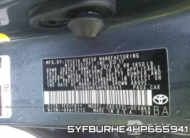 5YFBURHE4HP665941 фото 9