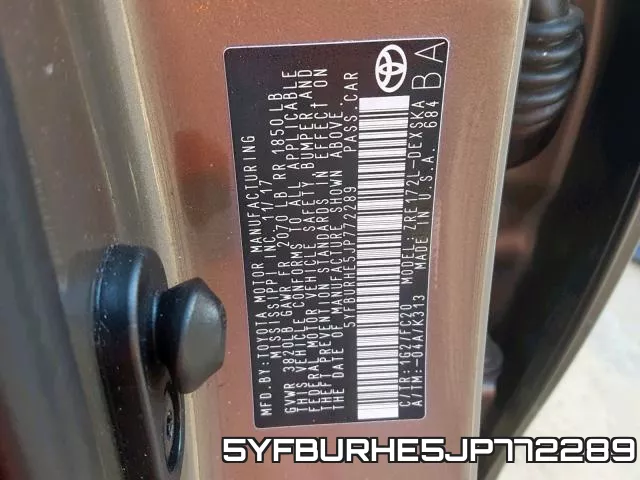 5YFBURHE5JP772289 фото 2