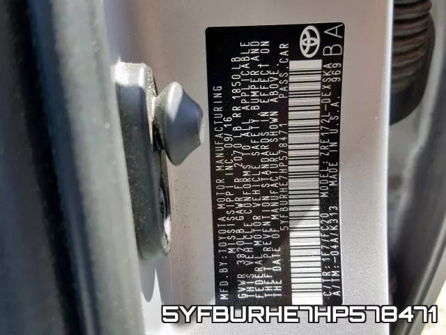 5YFBURHE7HP578471 фото 2