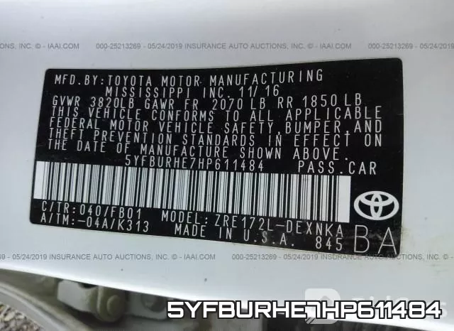 5YFBURHE7HP611484 фото 10