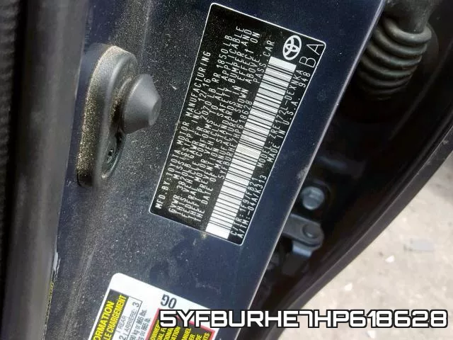 5YFBURHE7HP618628 фото 2