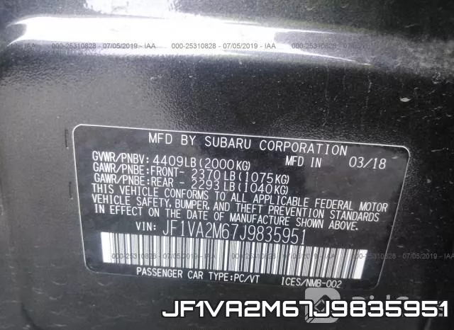 JF1VA2M67J9835951 фото 10