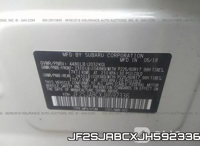 JF2SJABCXJH592336 фото 10