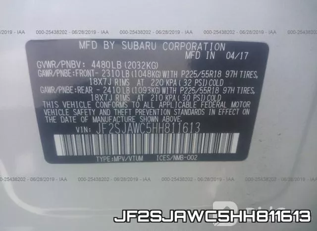 JF2SJAWC5HH811613 фото 10