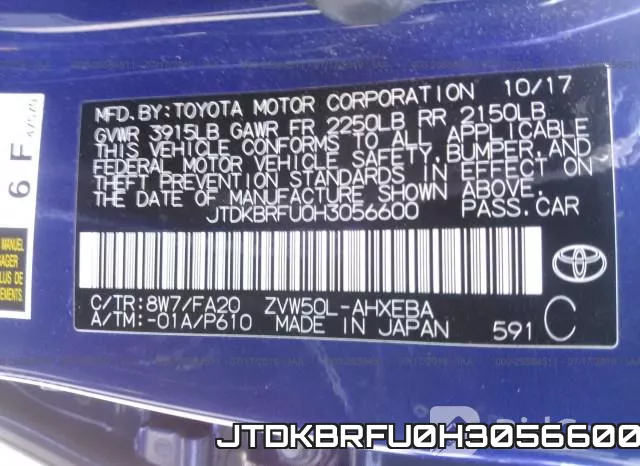JTDKBRFU0H3056600 фото 10