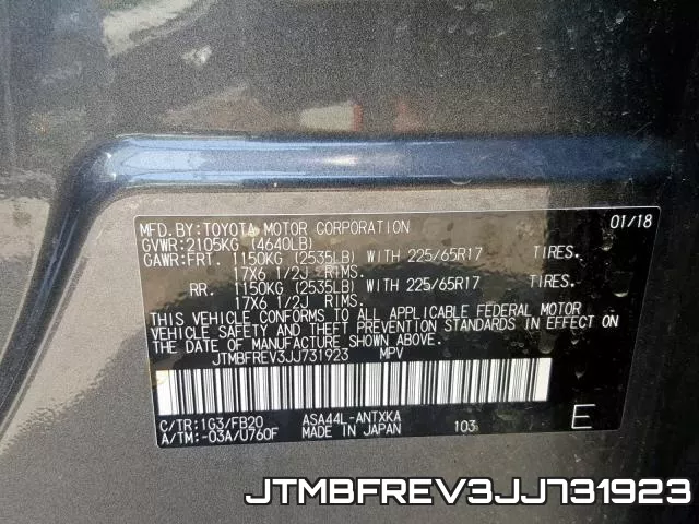 JTMBFREV3JJ731923 фото 2