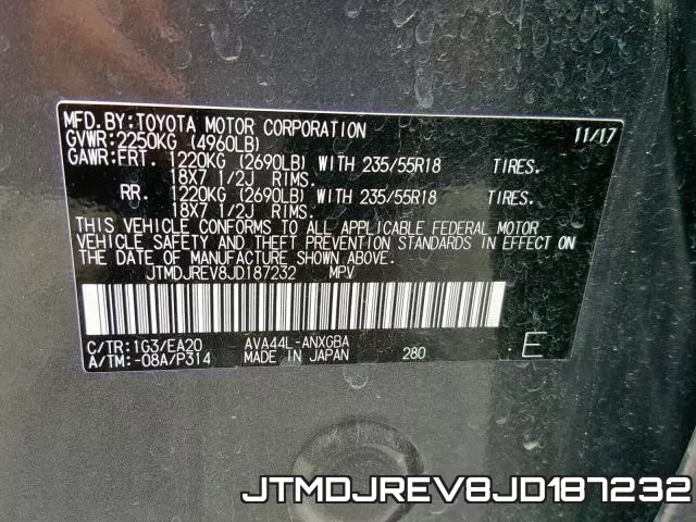 JTMDJREV8JD187232 фото 2