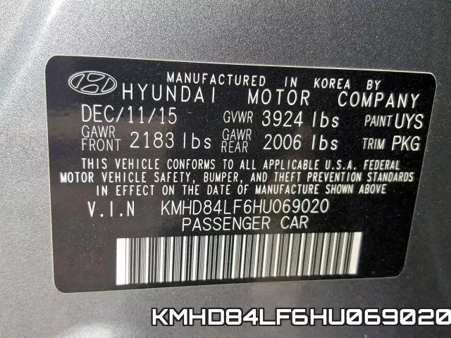 KMHD84LF6HU069020 фото 2