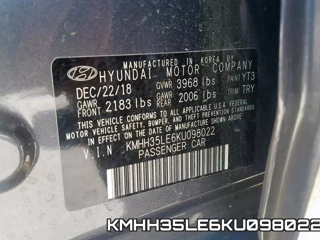 KMHH35LE6KU098022 фото 2