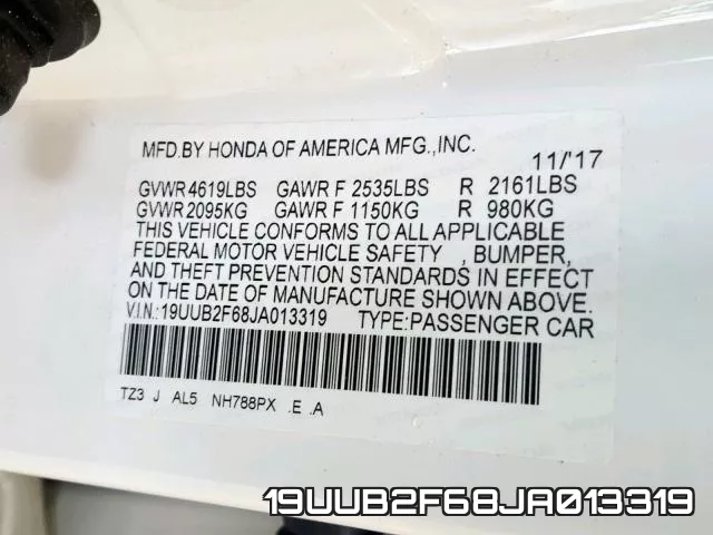 19UUB2F68JA013319 фото 2