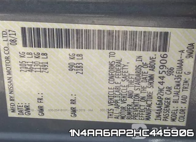 1N4AA6AP2HC445906 фото 8